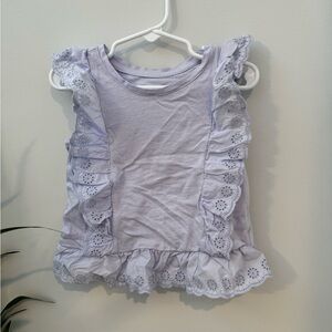 GAP Light Purple Ruffle Sleeve Kids Blouse